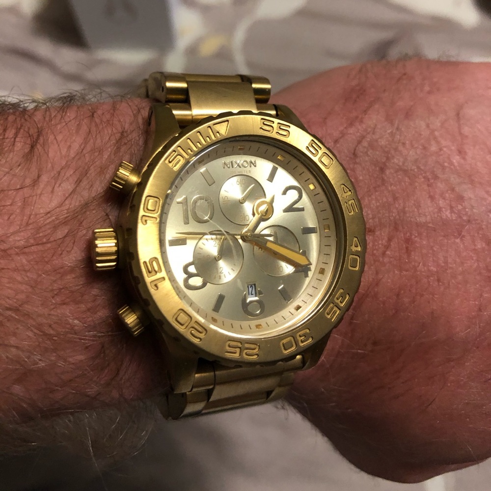 Nixon 42-20 Chronograph Gold Watch